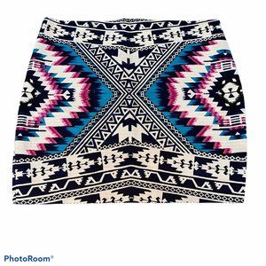 Xhilaration-Aztec Tribal Print Skirt-XXL